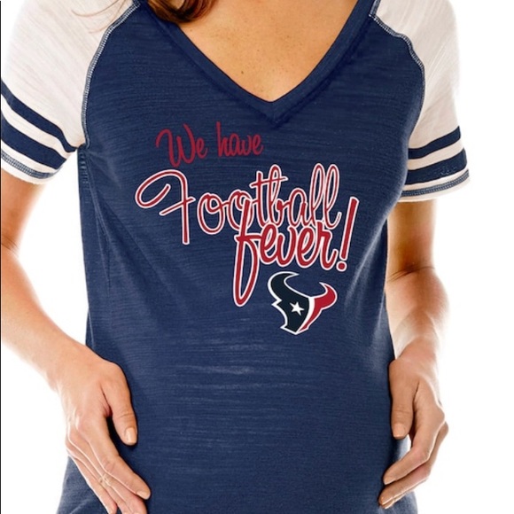 ๐ HP ๐ NWT Houston Texans Soft as a Grape Women's Maternity V-Neck T-Shirt - Picture 1 of 9